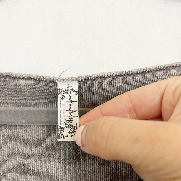 Intimately Free People Gray Inside Out V-Neck Pullover Sweater - Size XS - Picture 6 of 7